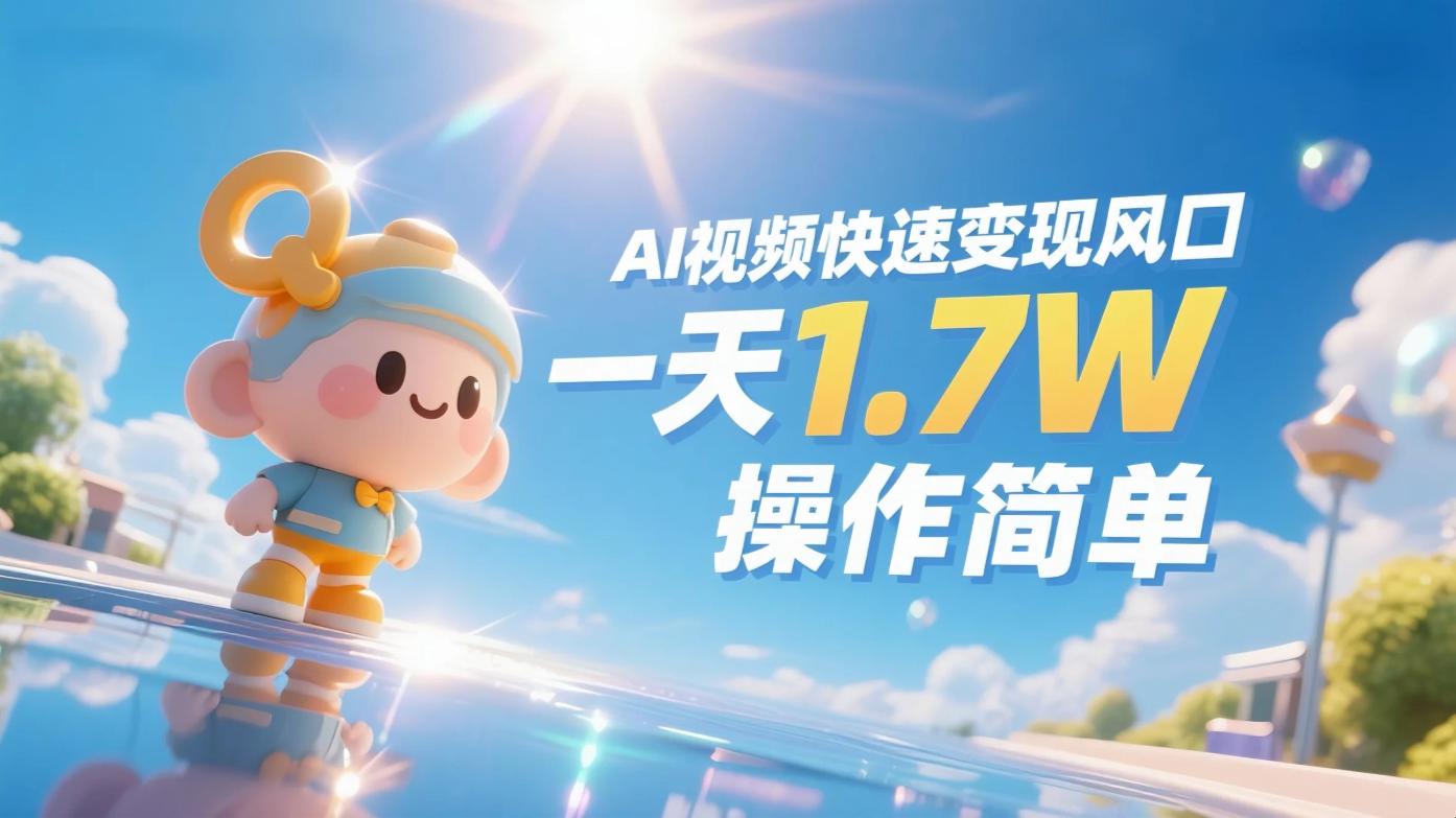 《Ai视频变现风口，一天1.7W，收入无上限，操作简单》-网创智库