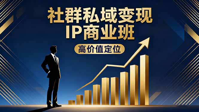 社群私域变现IP商业班，高价值定位,精准引流,私聊成交，实践年盈利破百万-网创智库