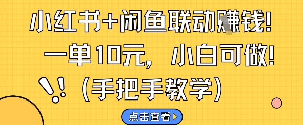 小红书+闲鱼联动挣钱，一单10元，小白可做-网创智库