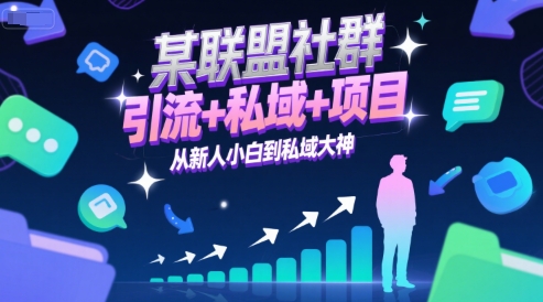某联盟社群,引流+私域+项目,从新人小白到私域大神-网创智库