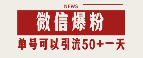 微信爆粉,私域暴力引流打法日引千粉 单号日进50+【揭秘】-网创智库