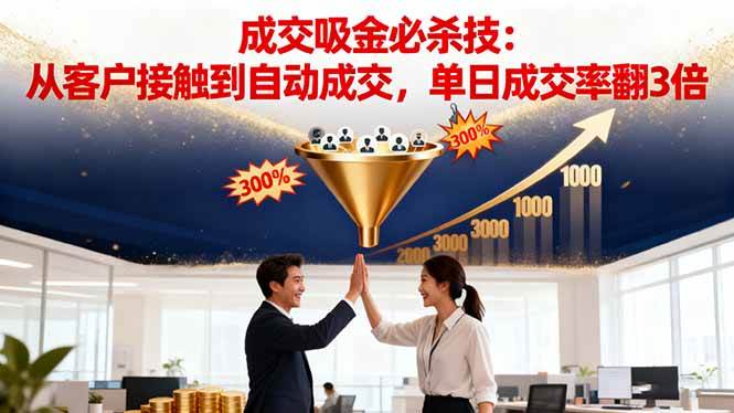 （16432期）吸金成交营销必杀技：从客户接触到自动成交，单日成交率翻3倍-网创智库