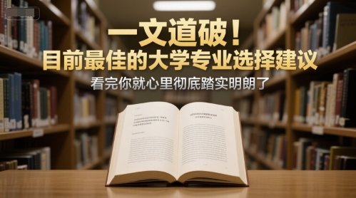 付费文章：一文道破！目前最佳的大学专业选择建议，看完你就心里彻底踏实明朗了-网创智库